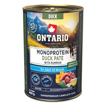 Konzerva Ontario Adult monoprotein kachní pate s dýní 400g-KS