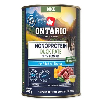 Konzerva Ontario Adult monoprotein kachní pate s dýní 400g-KS