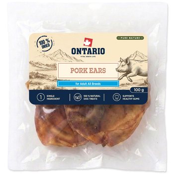 Pochoutka Ontario Pure Nature vepřové uši sušené 100g-KS
