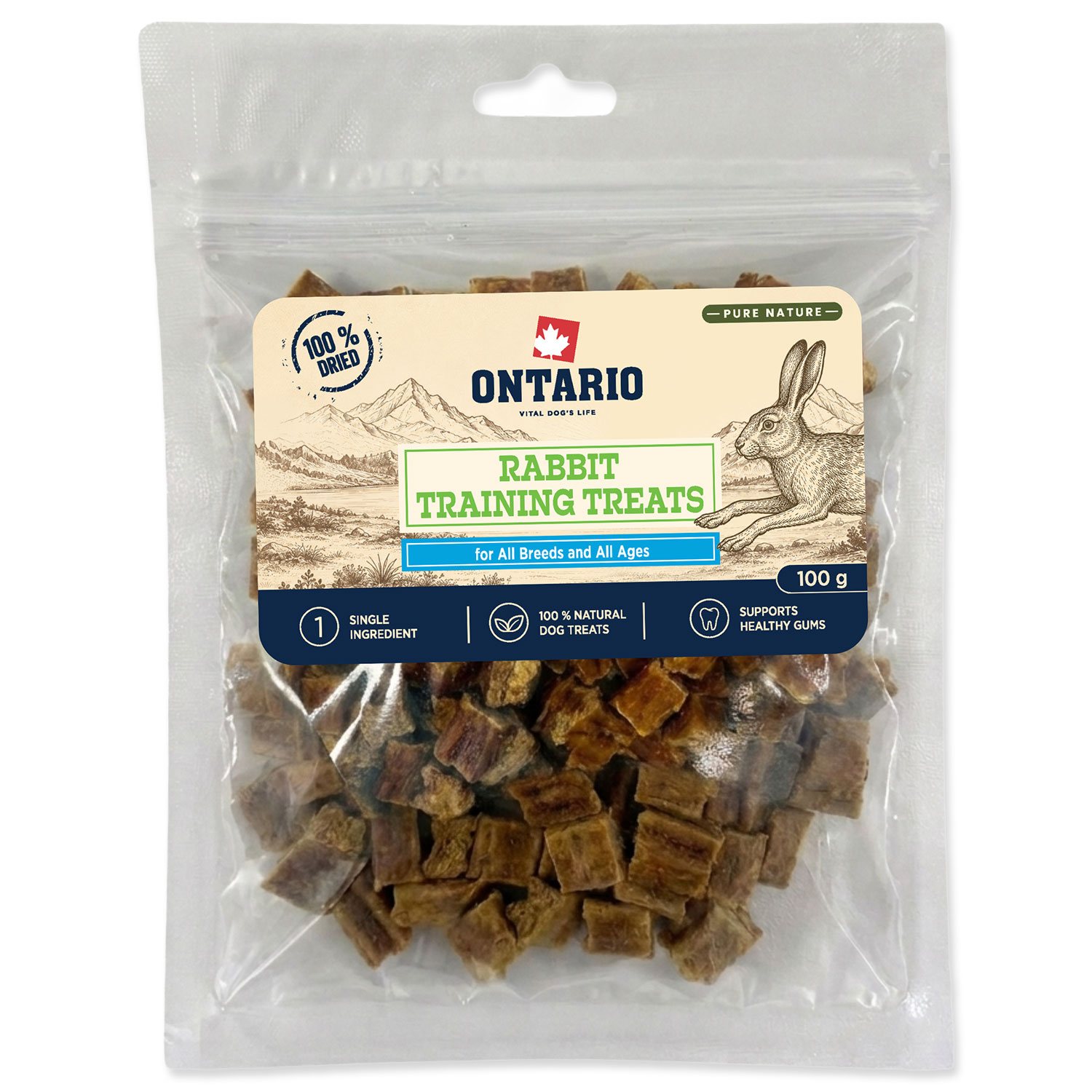 Pochoutka Ontario Pure Nature králičí výcviková 100g-KS
