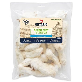 Pochoutka Ontario Pure Nature králičí pacičky se srstí 500g-KS