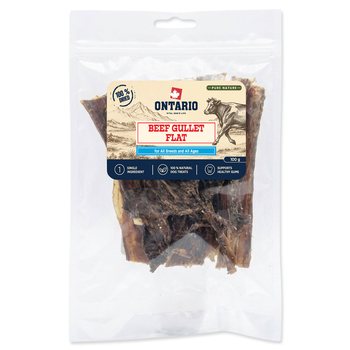 Pochoutka Ontario Pure Nature hovězí jícen plochý sušený 100g-KS