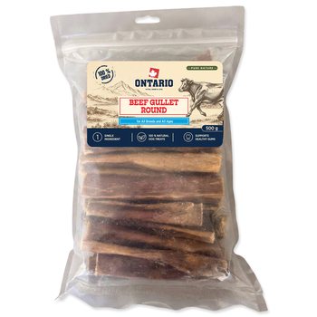 Pochoutka Ontario Pure Nature hovězí jícen kulatý sušený 500g-KS