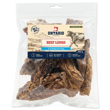 Pochoutka Ontario Pure Nature hovězí plíce sušené 200g-KS