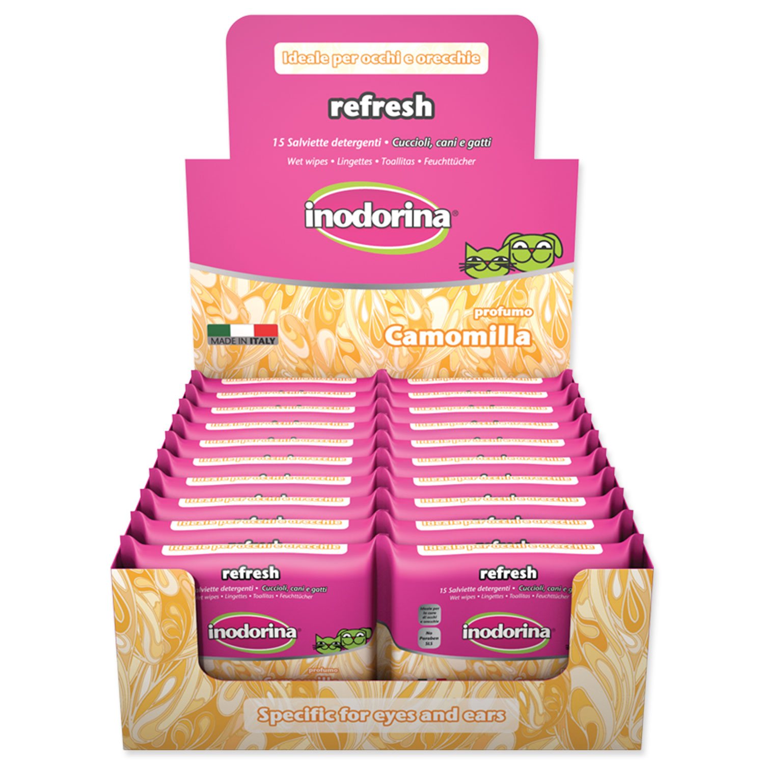 Ubrousky Inodorina na oči a uši Heřmánek 15ks-KS