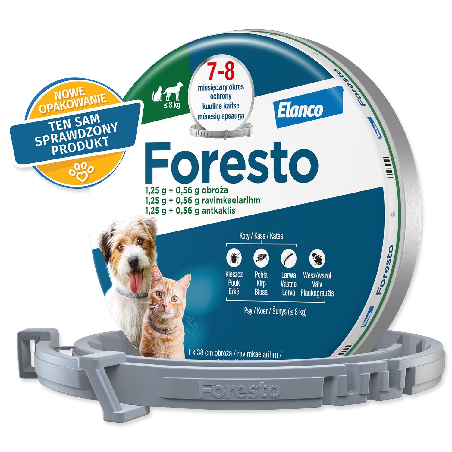 Obojek Foresto antiparazitní kočka a malý pes 38cm !-KS