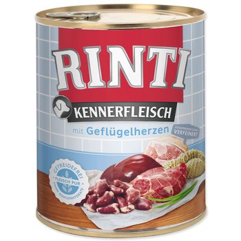 Konzerva Rinti Kennerfleisch Adult drůbeží srdce 800g-KS