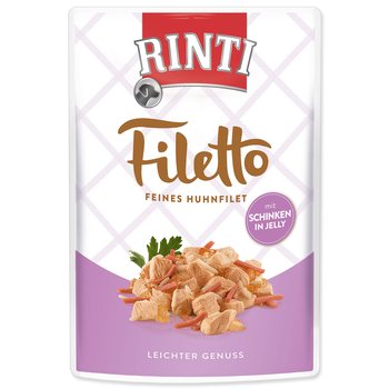 Kapsička Rinti Filetto Adult kuře a šunka v želé 100g-KS