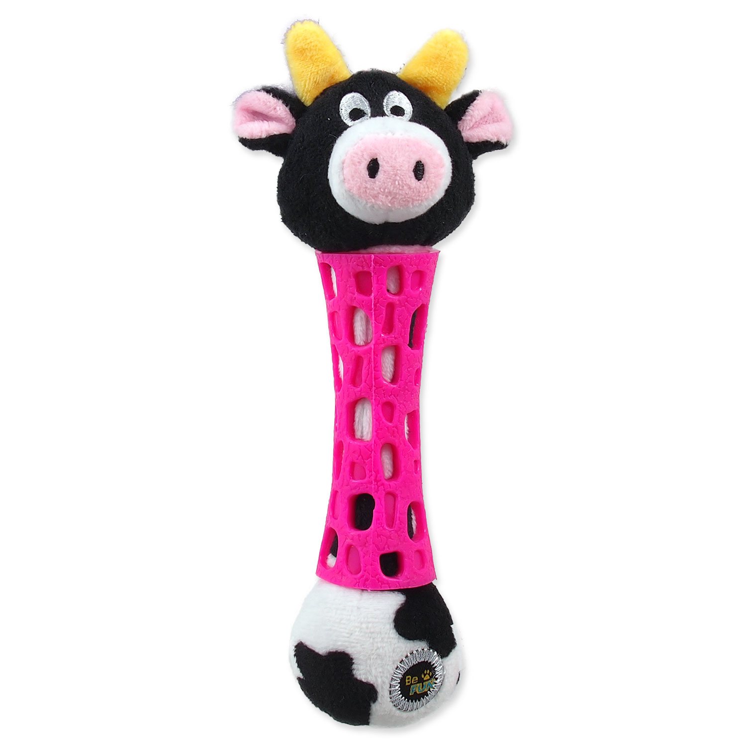 Hračka BeFun kráva plyšová s TPR gumou pro štěně 17cm-KS