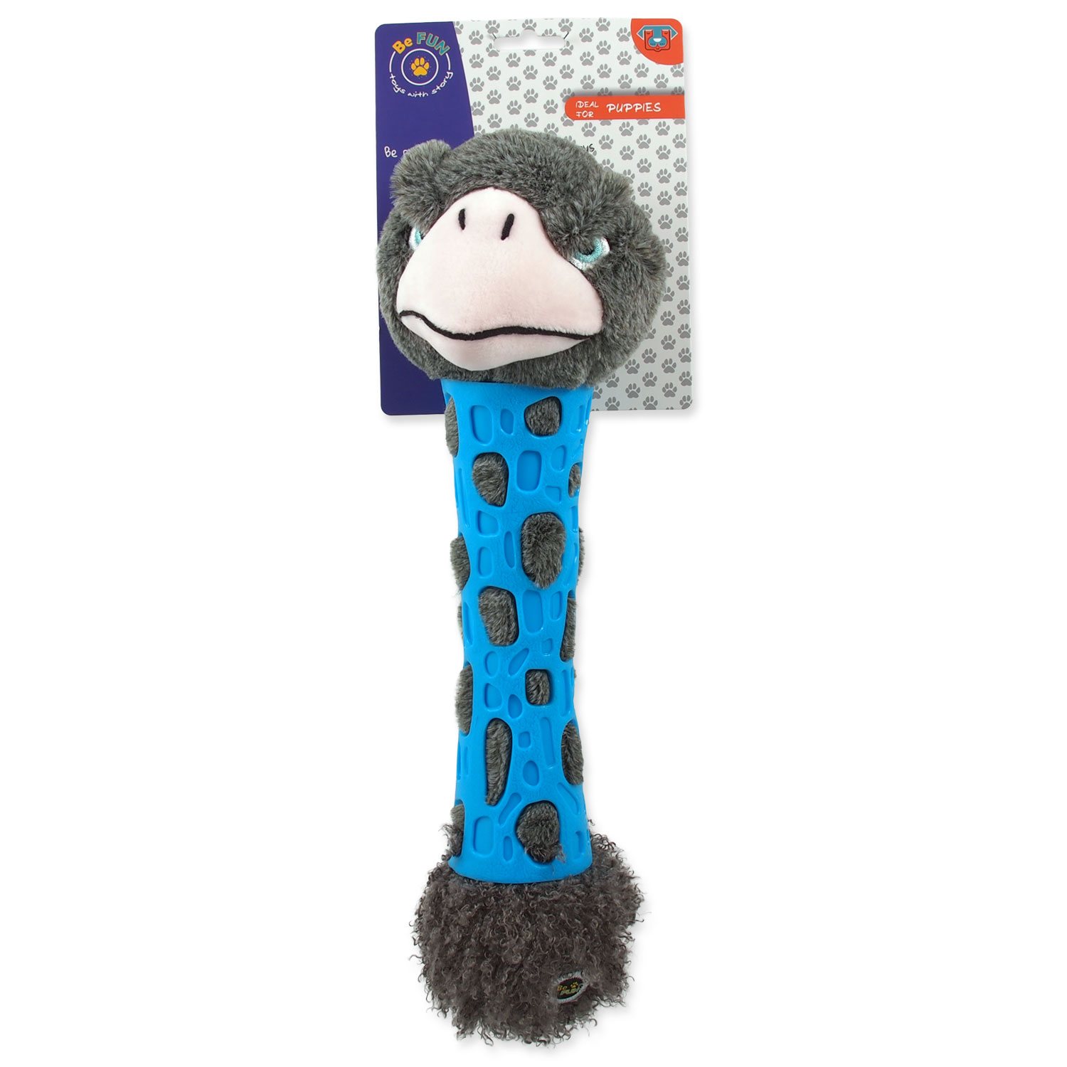 Hračka BeFun pštros plyšový s TPR gumou pro štěně 38cm-KS