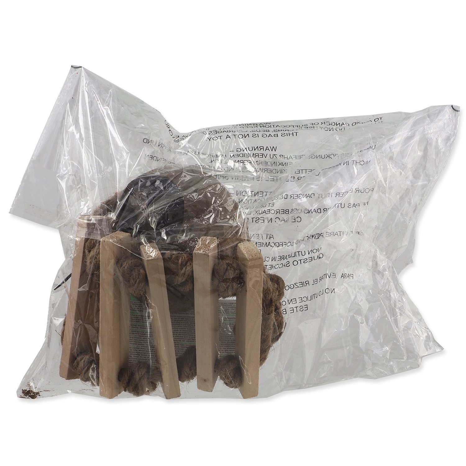 Budka Epic Pet kokos s dřeveným žebříkem na laně 45cm-KS