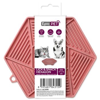 Podložka lízací Epic Pet Lick&Snack hexagon světle růžový 17x15cm-KS