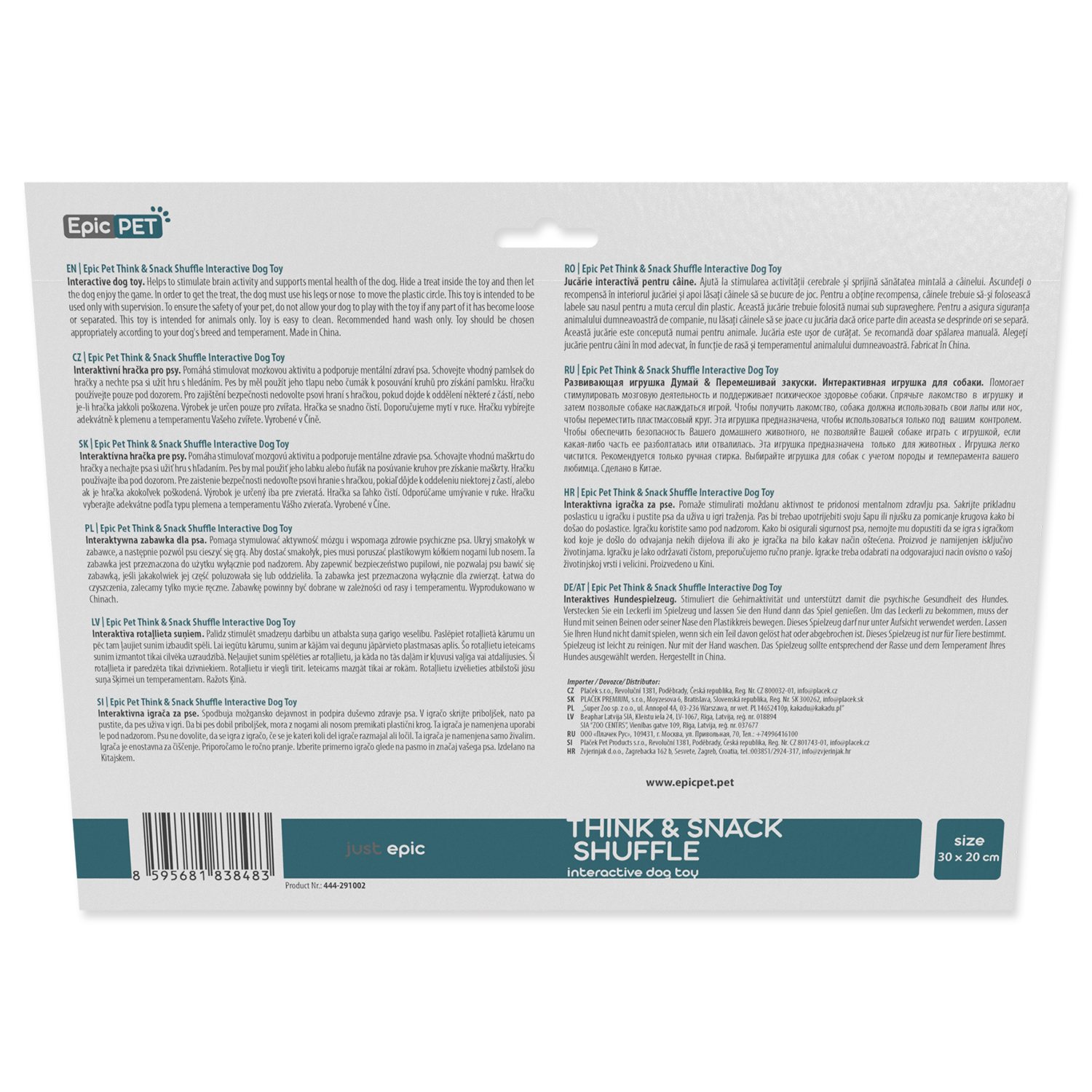 Hračka Epic Pet Think & Snack Shuffle interaktivní 30x20cm-KS