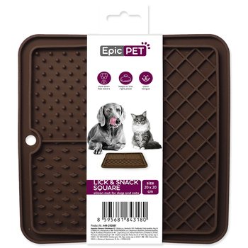 Podložka lízací Epic Pet Lick&Snack čtverec hnědý 20x20cm-KS