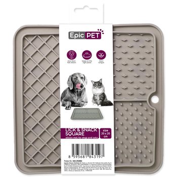 Podložka lízací Epic Pet Lick&Snack čtverec světle šedý 20x20cm-KS