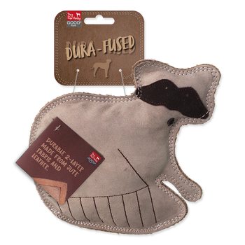 Hračka Dog Fantasy Dura-fused mýval pískací, kůže a juta 18,5cm-KS