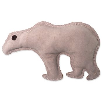 Hračka Dog Fantasy Dura-fused medvěd pískací, kůže a juta 28cm-KS