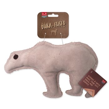 Hračka Dog Fantasy Dura-fused medvěd pískací, kůže a juta 28cm-KS