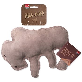 Hračka Dog Fantasy Dura-fused bizon pískací, kůže a juta 28cm-KS