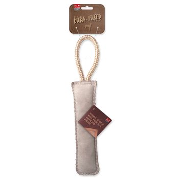 Hračka Dog Fantasy Dura-fused obušek pískací, kůže a juta 38cm-KS