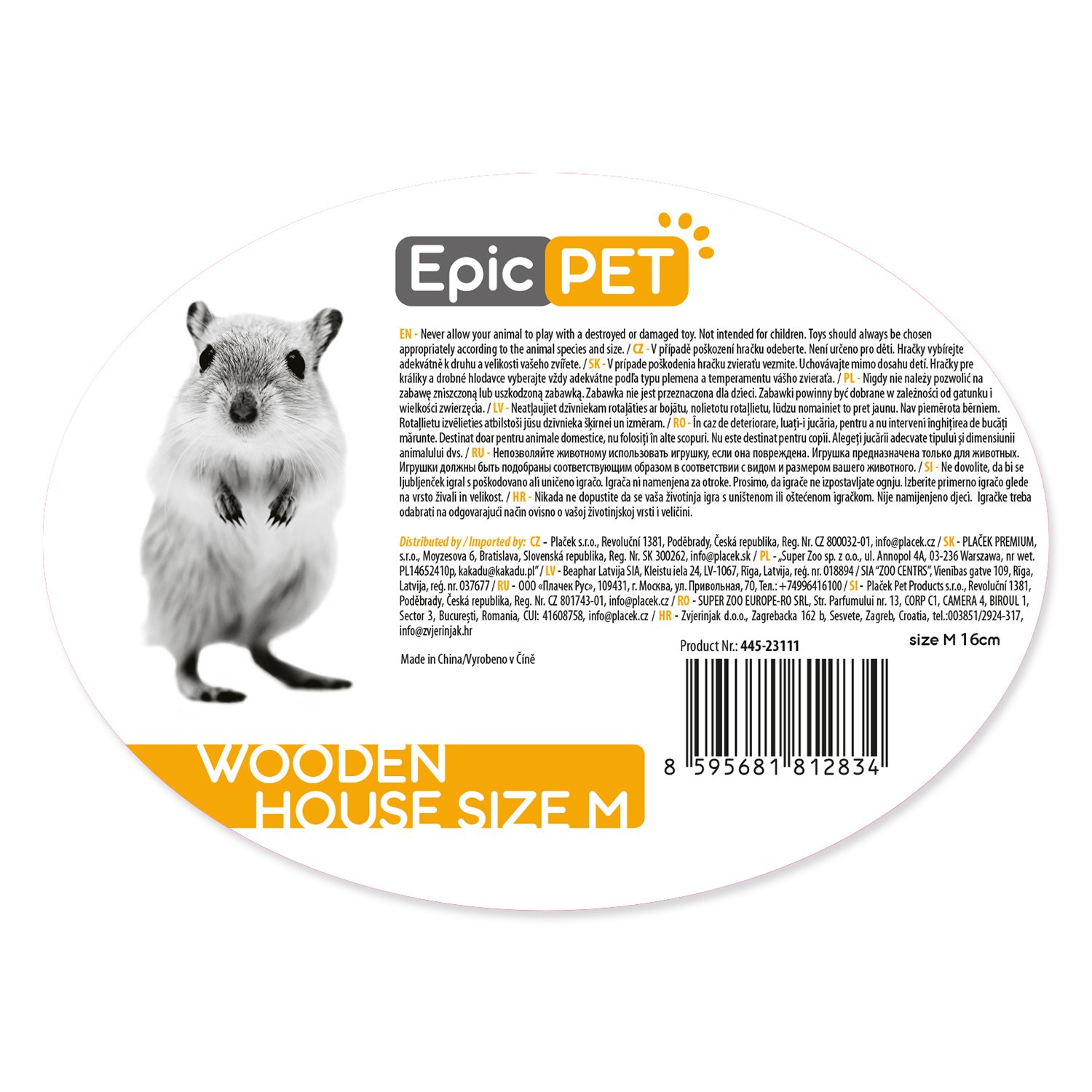 Domeček Epic Pet dřevěný M 16cm-KS