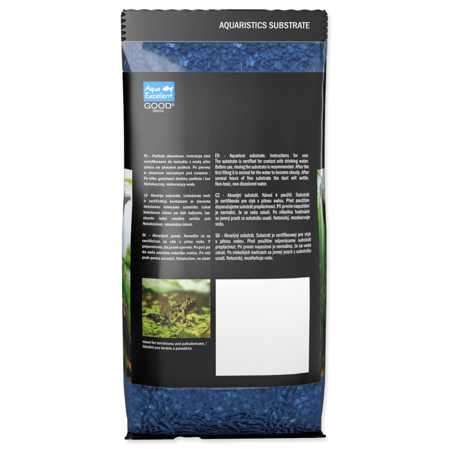 Písek Aqua Excellent ledově modrá 3-6mm 1kg-KS