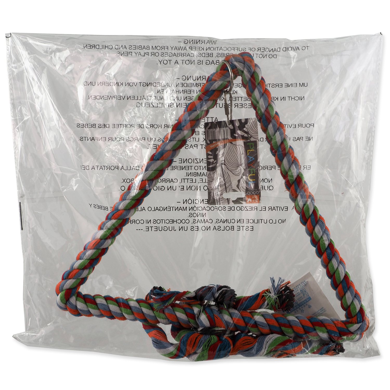 Hračka Bird Jewel houpačka s provazy barevná 40x32cm-KS