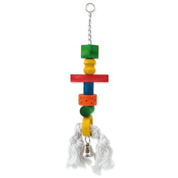 Hračka Bird Jewel Rolnička dřevěná závěsná na provaze 9x50cm-KS