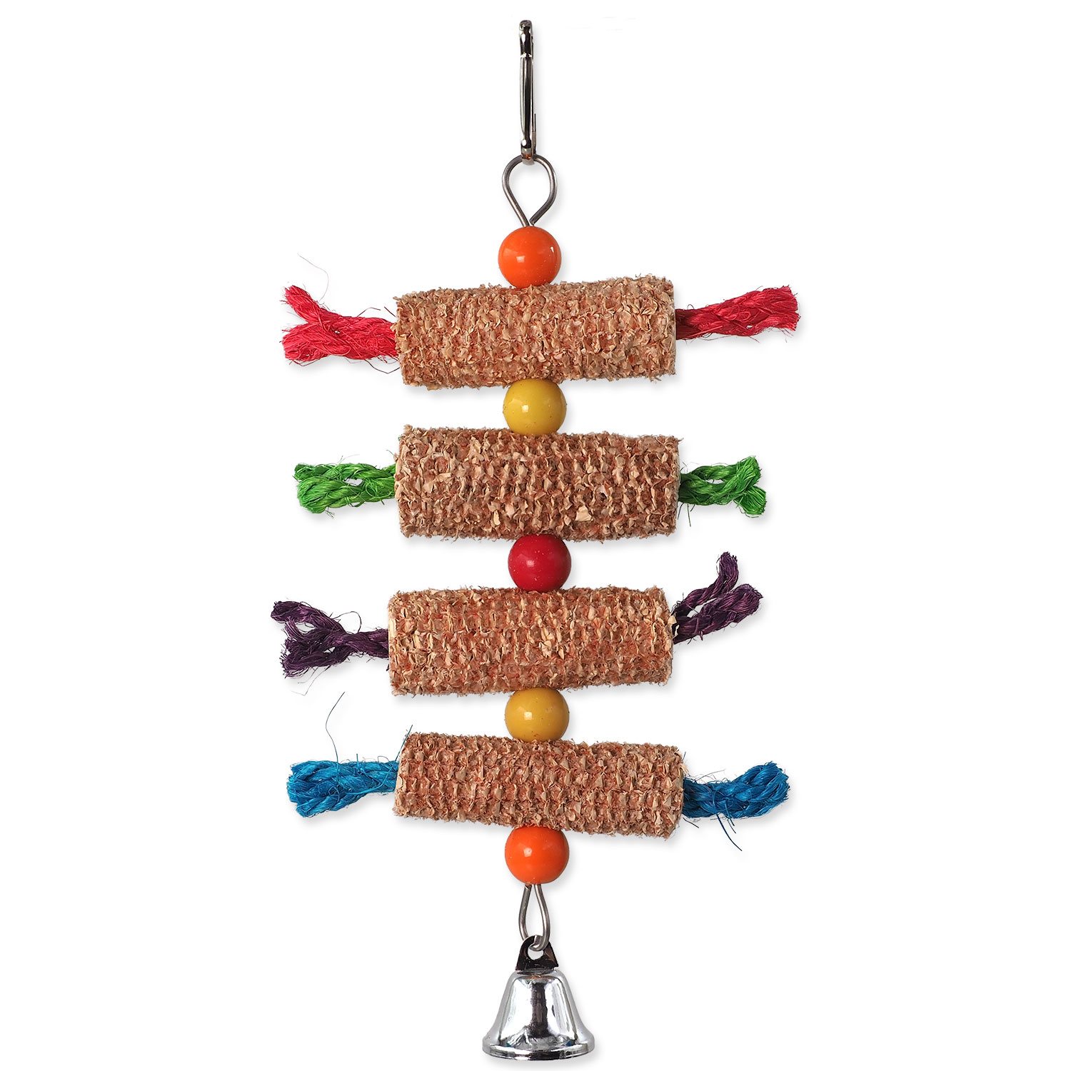 Hračka Bird Jewel závěsná klasy se zvonečkem barevné 27x16cm-KS