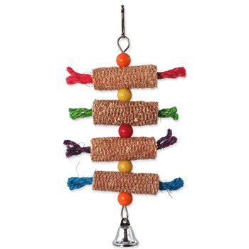 Hračka Bird Jewel závěsná klasy se zvonečkem barevné 27x16cm-KS