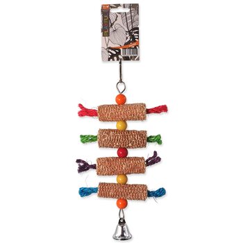 Hračka Bird Jewel závěsná klasy se zvonečkem barevné 27x16cm-KS
