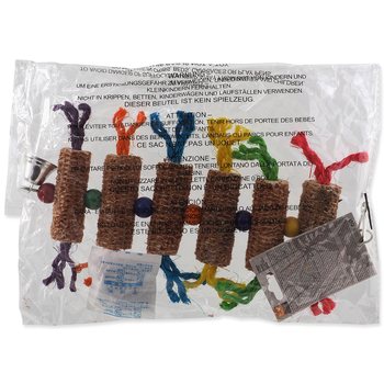 Hračka Bird Jewel závěsná klasy se zvonečkem barevné 27x16cm-KS