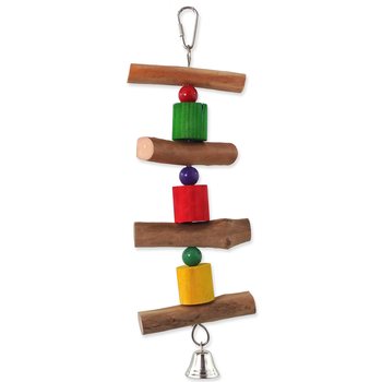 Hračka Bird Jewel závěsná dřevěná se zvonkem 30cm-KS