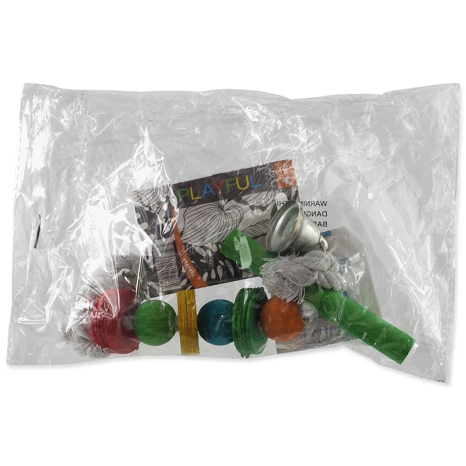 Hračka Bird Jewel závěsná dřevěná hrazda se zvonkem 30cm-KS