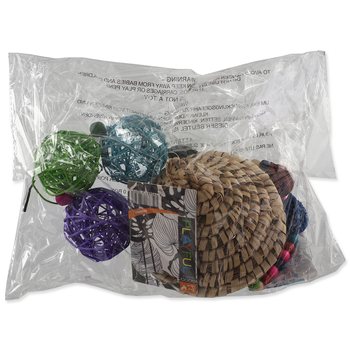 Hračka Bird Jewel závěsná s provazy a dřívky barevná 50x14cm-KS