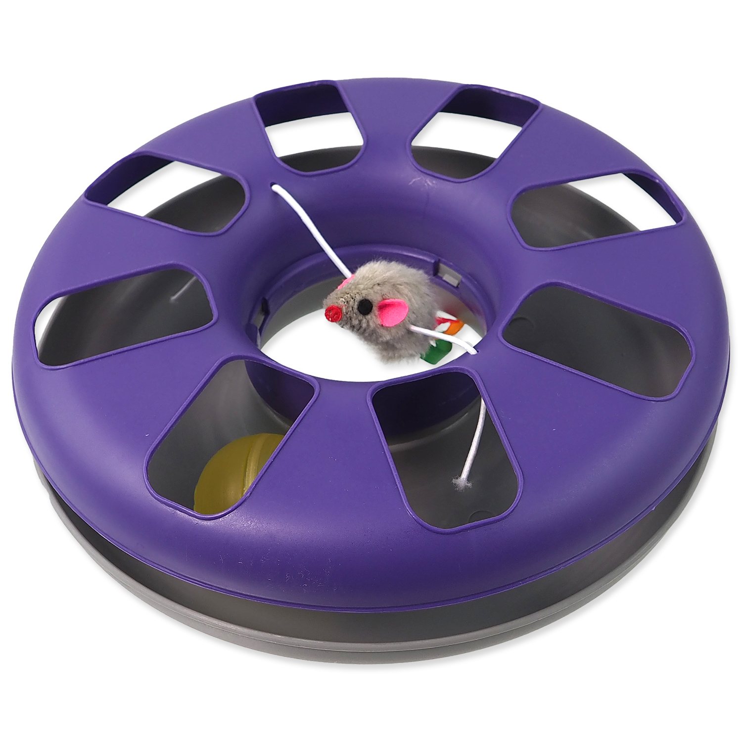 Hračka Magic Cat koulodráha kruh s myškou fialovo-šedá 25x25x6,5cm-KS