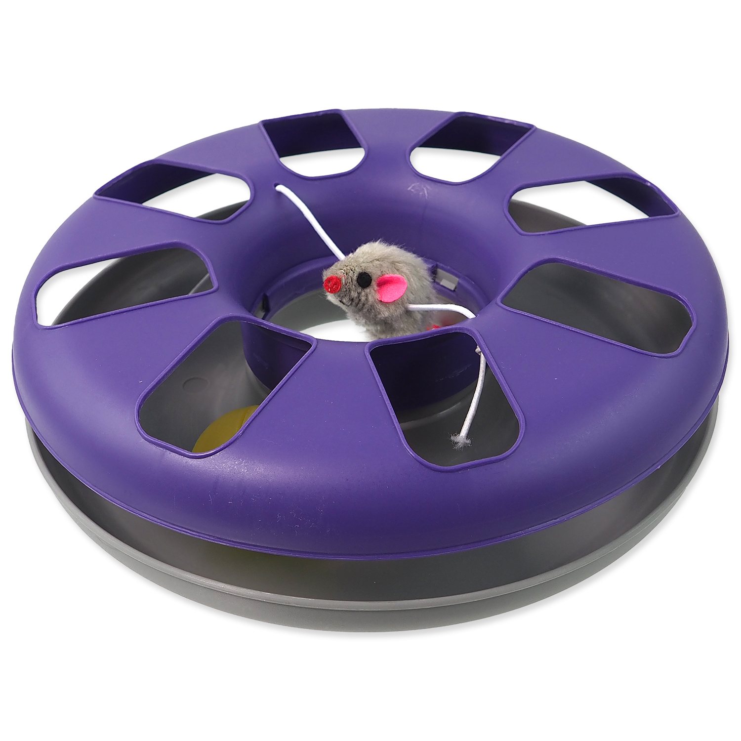 Hračka Magic Cat koulodráha kruh s myškou fialovo-šedá 25x25x6,5cm-KS