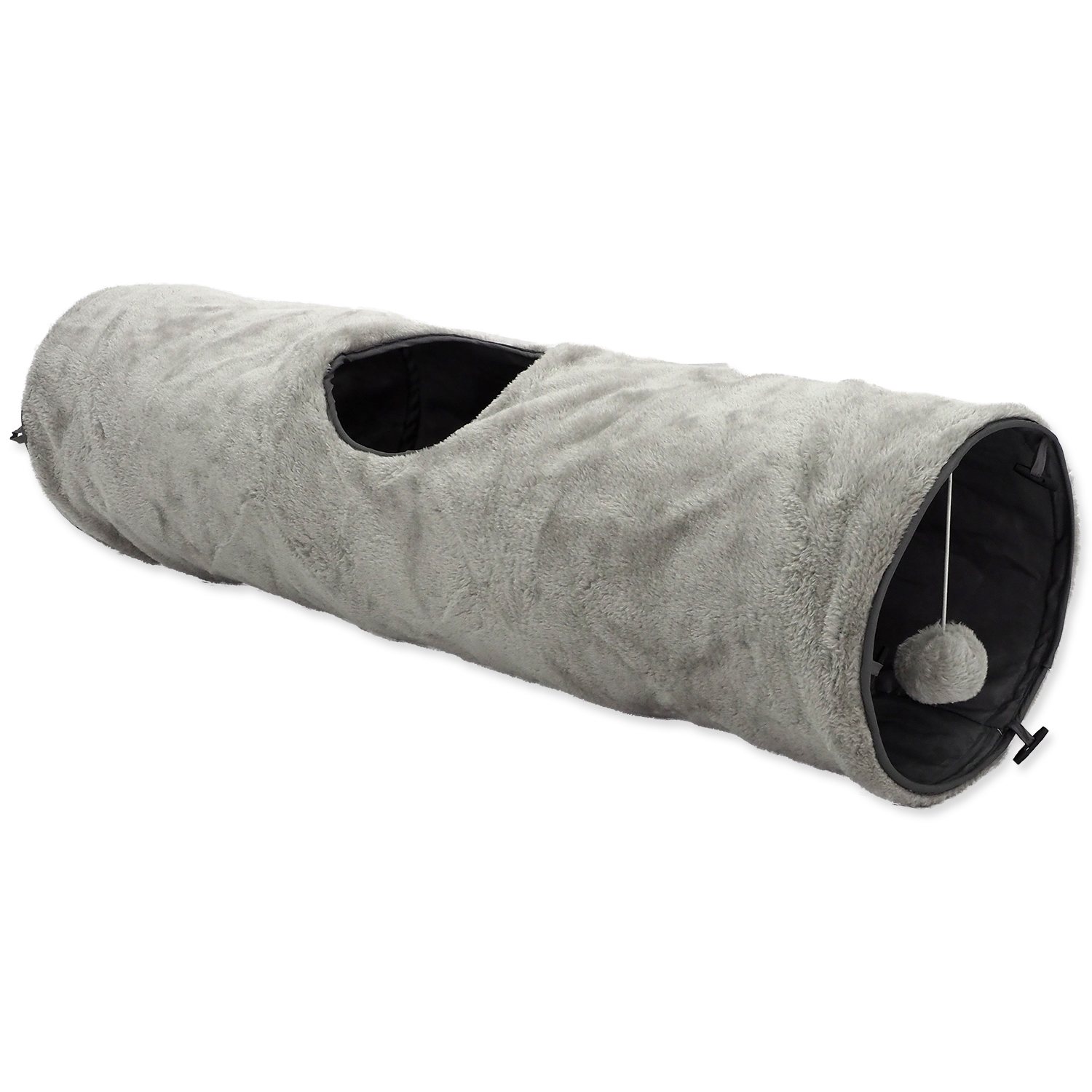 Tunel Magic Cat plyš šustící šedý 90x24cm