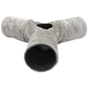 Tunel Magic Cat plyš tvar Y šustící šedý 80x80x25cm-KS