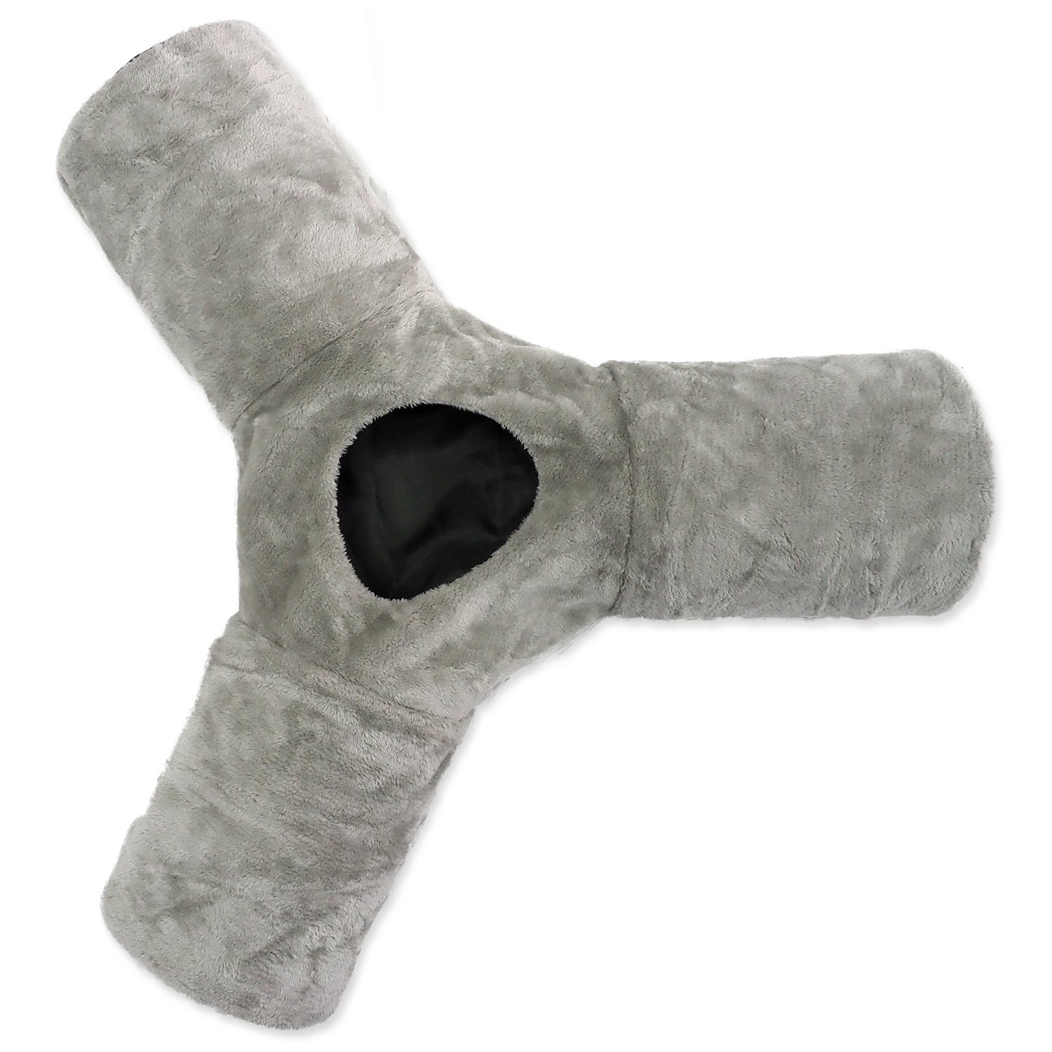 Tunel Magic Cat plyš tvar Y šustící šedý 80x80x25cm-KS