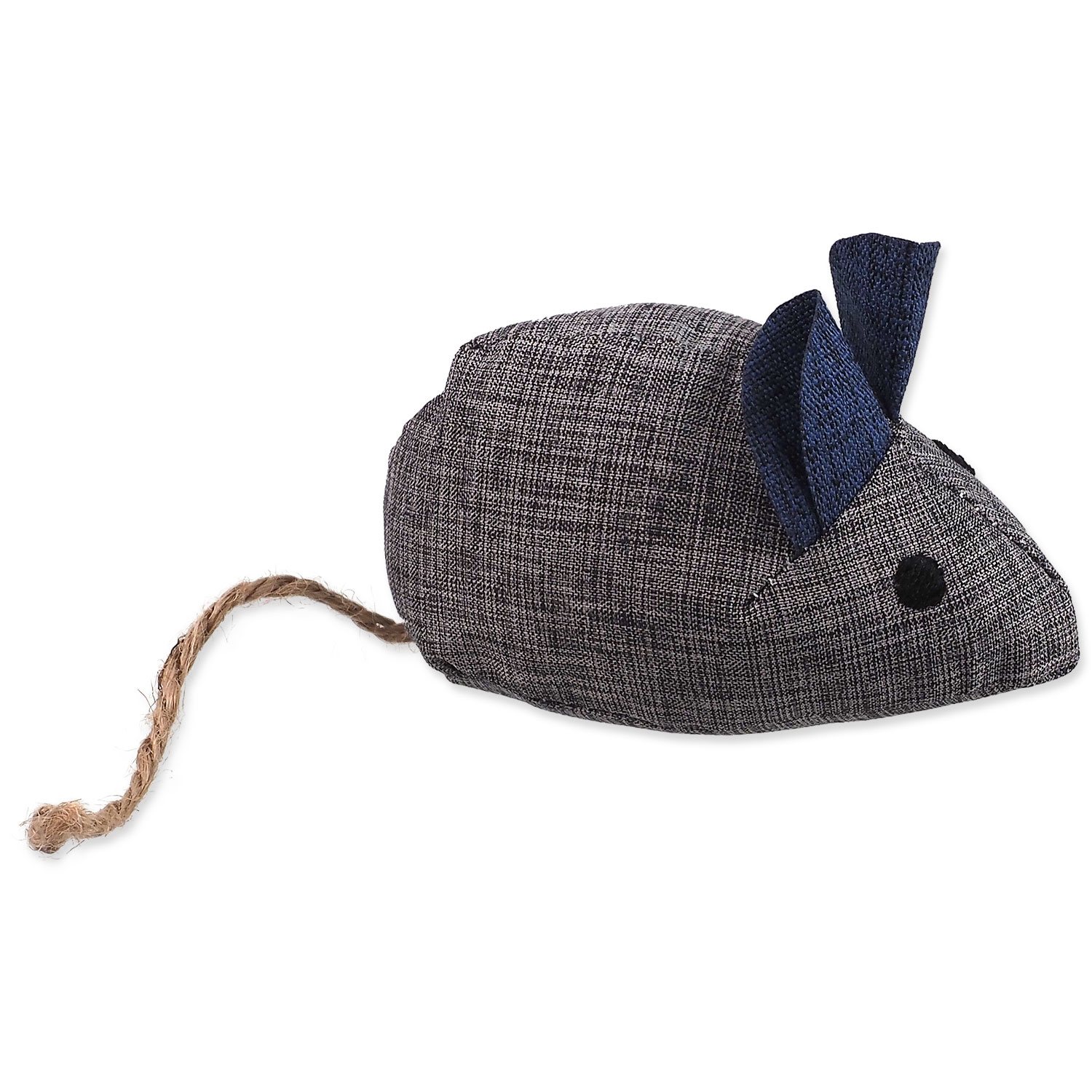 Hračka Magic Cat Natural Fun myš s šantou kočičí šedá 8cm -KS