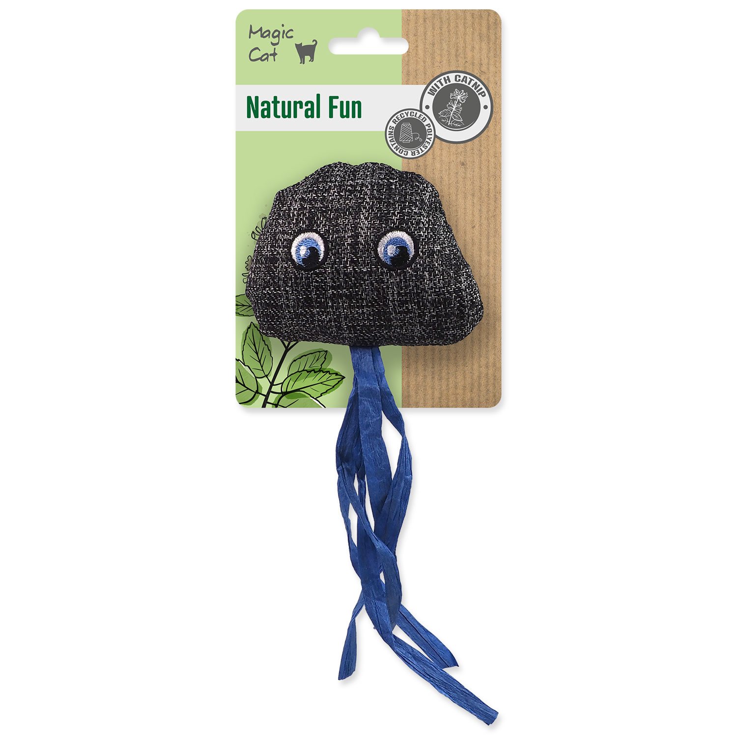 Hračka Magic Cat Natural Fun medúza s šantou kočičí šedá 8cm -KS