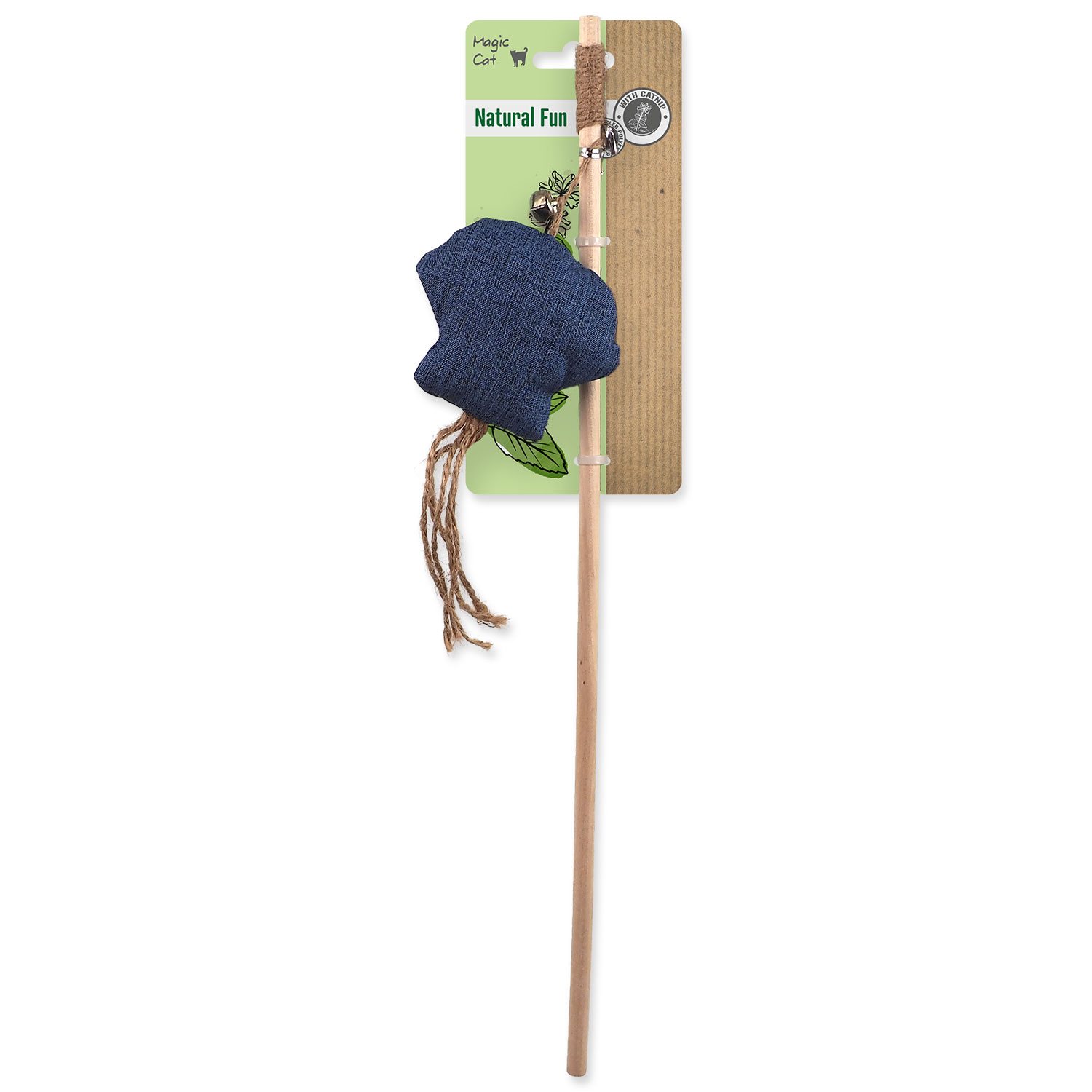 Hračka Magic Cat Natural Fun šidítko medúza s rolničkou a šantou kočičí modrá 40cm -KS