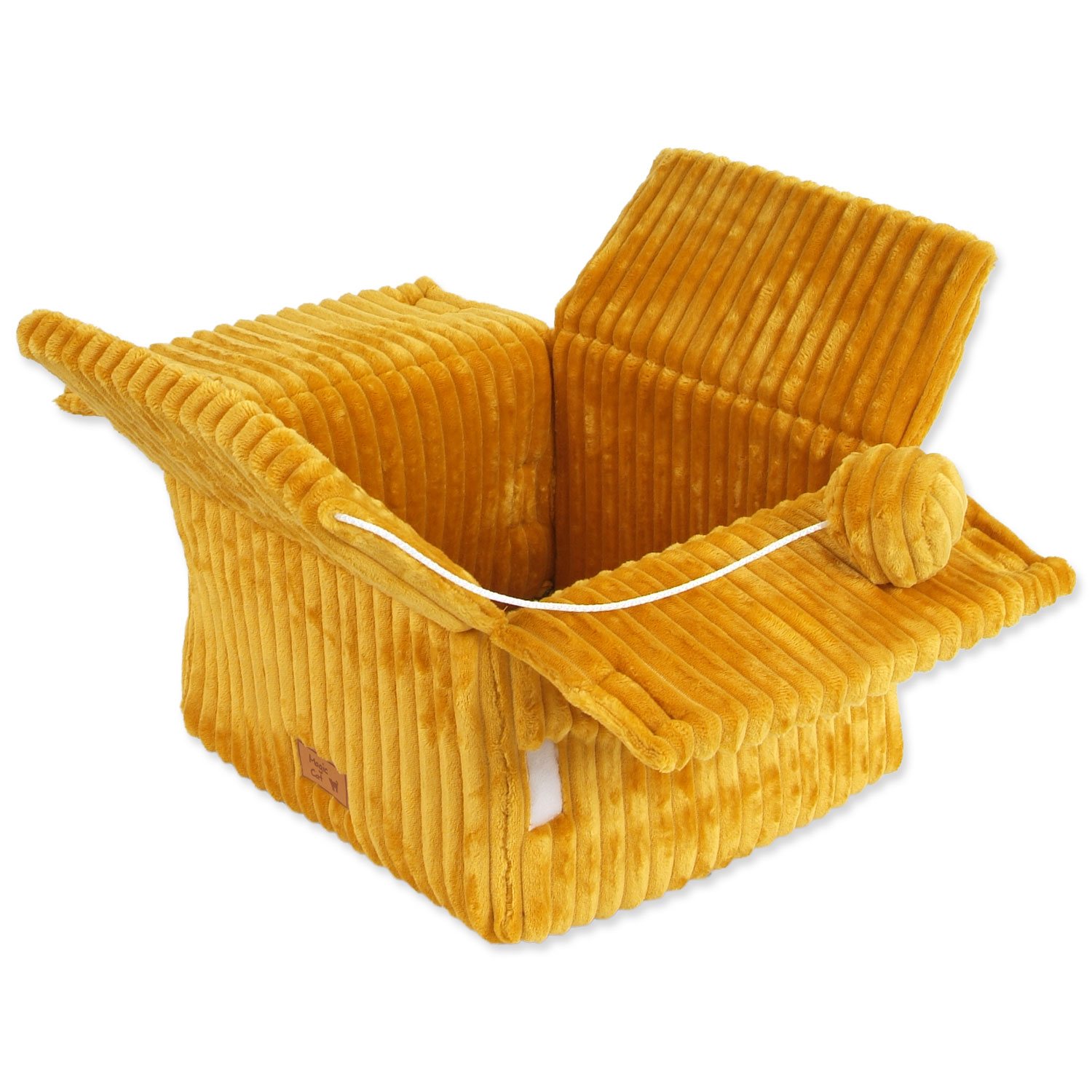 Kukaň Magic Cat Stripe hořčicová 40x36cm-KS