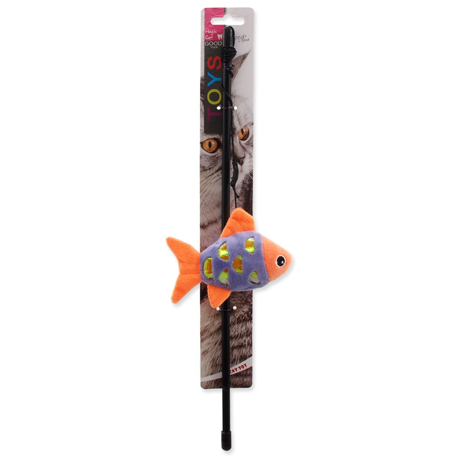 Hračka Magic Cat prut zvířátka s catnip mix 41cm-KS