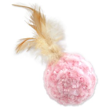 Hračka Magic Cat míček žinylkový s pírky a catnip mix 14cm-KS