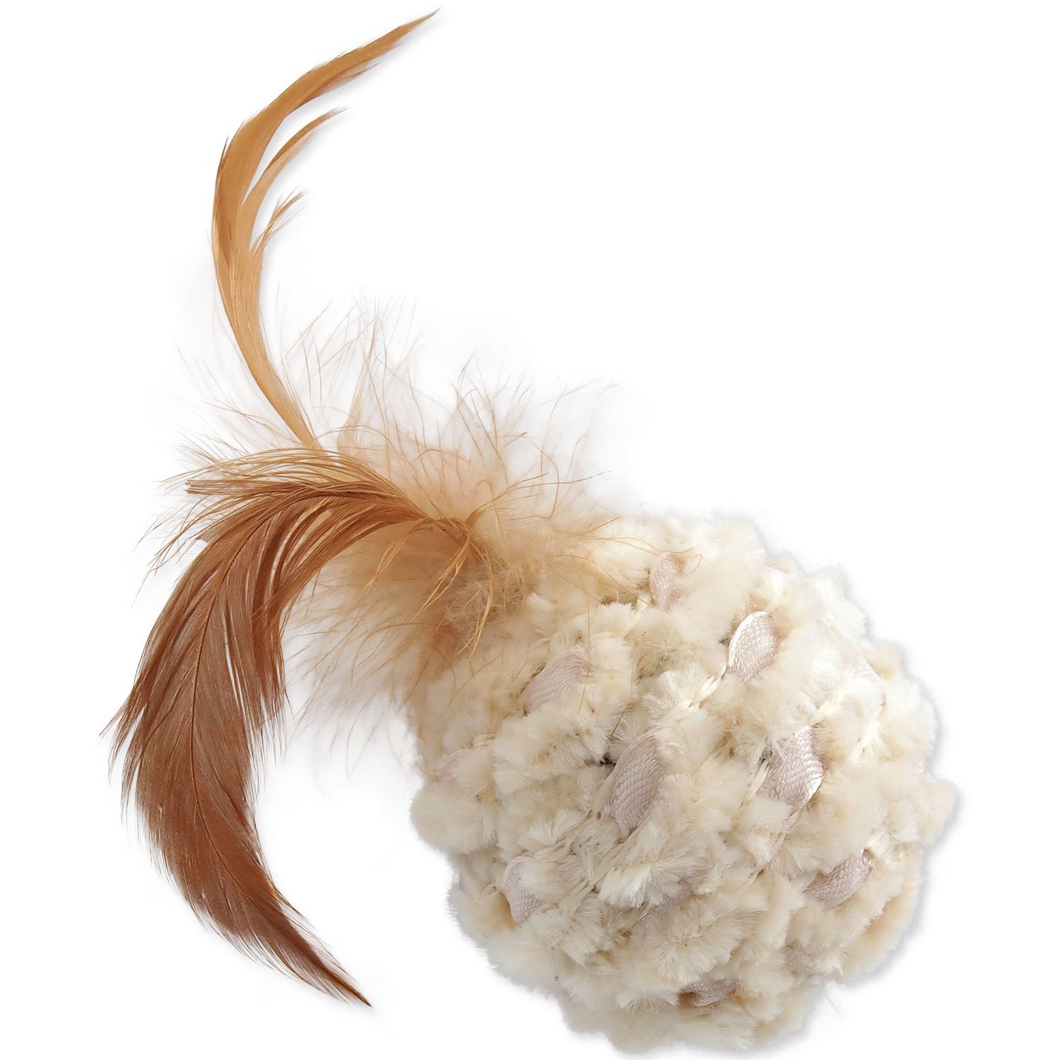 Hračka Magic Cat míček žinylkový s pírky a catnip mix 14cm-KS