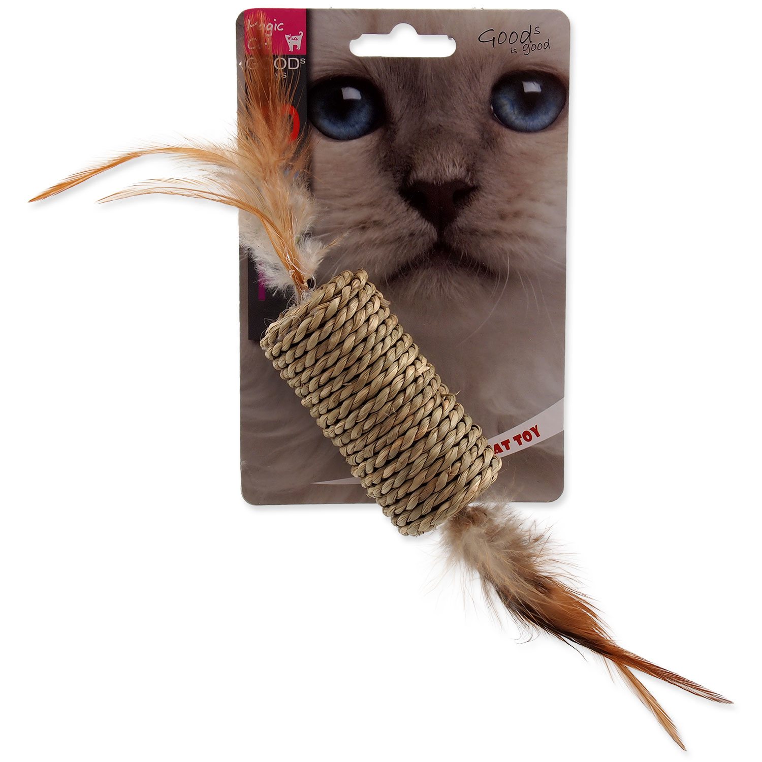 Hračka Magic Cat váleček mořská tráva s pírky 19cm-KS
