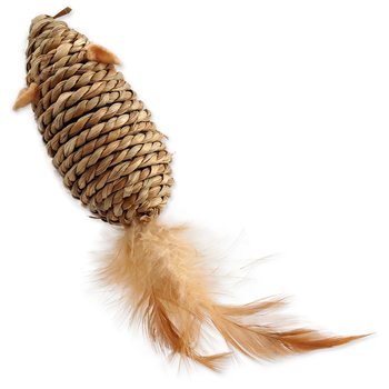 Hračka Magic Cat myška mořská tráva s pírky 18cm-KS