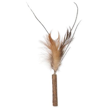 Hračka Magic Cat Natural Fun dřívko s přírodními pírky 6cm-KS